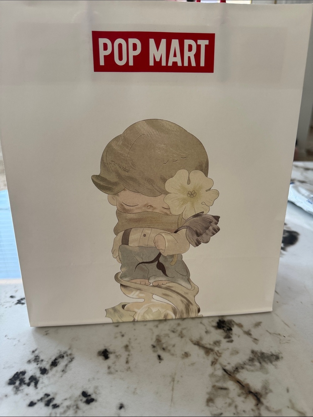 POP MART White Gift Bag with Red Handles